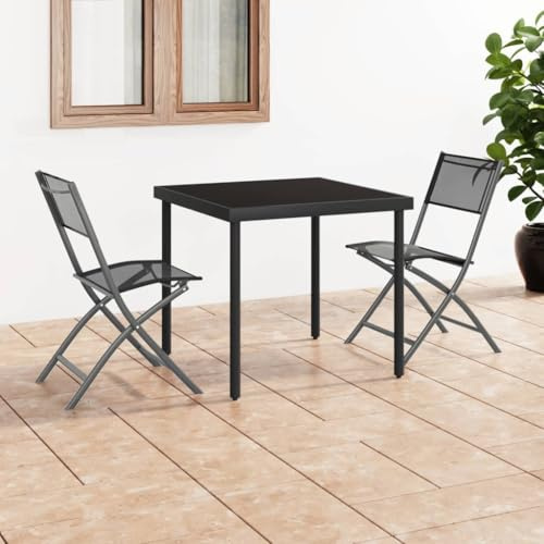 KTHLBRH Klappstühle für den Garten mit Stahlgestell und Textilen, wetterfest und stabil für den Außenbereich, maximale Tragkraft 110 kg pro Sitz, faltbares Design
