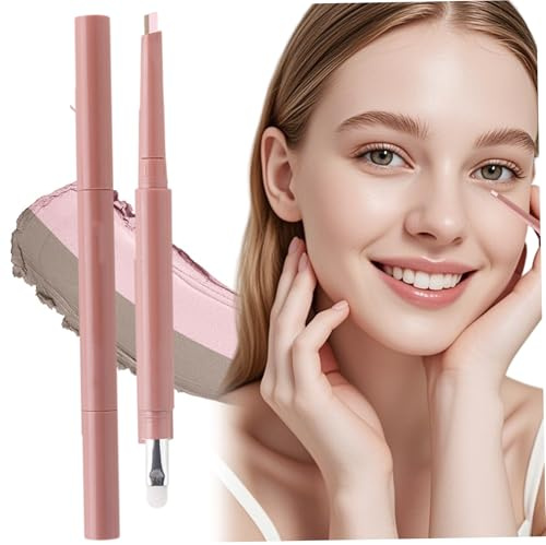 2-in-1-Augenbrauen-Highlighter und Konturenstift – wasserfester Make-up-Stift mit zwei Enden für 3D-Brauen, natürliche Augenbrauendefinition im koreanischen Stil, Stil 2.