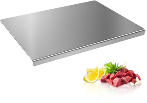 Tabla de Cortar de Cocina Acero Inoxidable con Borde para Encimera | Tabla de Cortar de Cocina Acero Inoxidable con Borde para Encimera, 40 x 30 cm