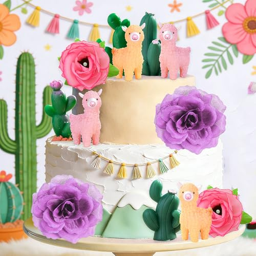 Lama Kaktus Tortendeko Alpaka Kaktus Kuchendeko für mexikanische Fiesta | Lama Kaktus Tortendeko Alpaka Kaktus Kuchendeko für mexikanische Fiesta Geburtstag Babyparty Cinco de Mayo Partyzubehör