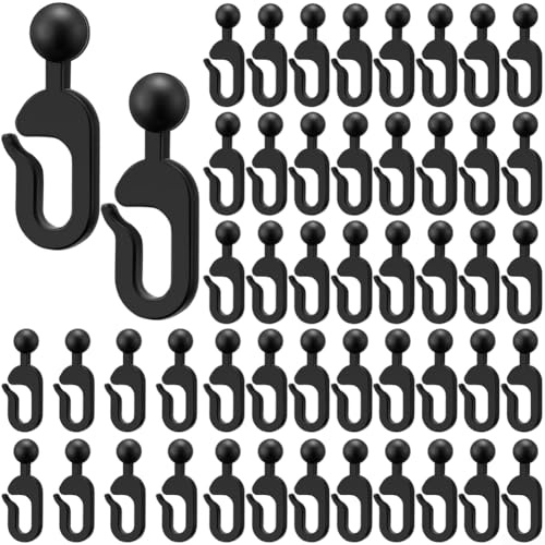 50 Pcs Sliding Curtain Hooks – Plastic Glider Hooks for Tracks and Rails, Canopy Netting Replacement Parts for Outdoor Canopy and Tents(Style 1: 50 Pcs)