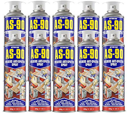 (PACK OF 10) ACTION CAN AS-90 Welders Anti Spatter Multi Use Fluid 400gm Aerosol