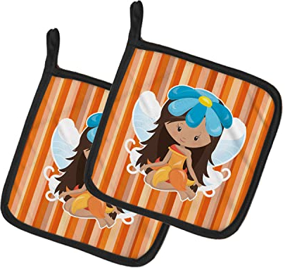 Caroline S Treasures Bb6913pthd Fée Orange Rayures Paire de maniques, 19,1 x 19,1 cm, Multicolore
