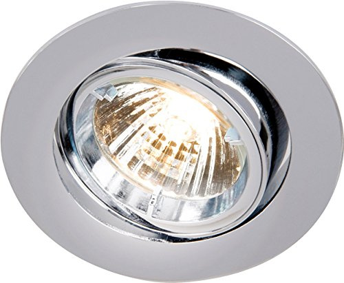 Knightsbridge IP20 230V/12V GU10/MR16 Chrome Recessed Tilt Twist & Lock Downlight, Aluminium