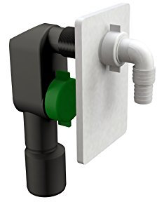Bonomini 3200EC50B9 Sifone ad Incasso per Lavatrice o Lavastoviglie, Nero/Cromato
