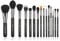 Jessup T092 Ensemble de 15 pinceaux de maquillage professionnels pour fond de teint, fard à paupières, eyeliner, estompeur et lèvres Noir/Argent