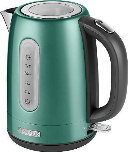 SENCOR bollitore elettrico SWK 177 Bollitore elettrico piccolo in acciaio inossidabile con filtro rimovibile, bollitore acqua elettrico capiente 1,7 L, kettle spegnimento automatico (Indigo)