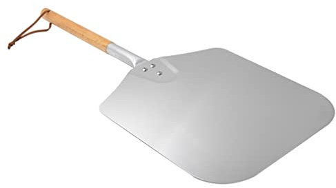 only fire Pala per pizza in metallo lunga 71,1 cm con manico in legno, per forno grill interno ed esterno, spatola da forno per pizza da 34,3 x 40,6 cm, per cuocere torte di pane