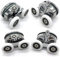 YUANQIAN Juego de 4 Nueva Oval Mariposa Doble Rueda Ducha Puerta Rodillos (25mm)