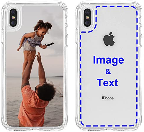 MXCUSTOM Personalised Phone Case for Apple iPhone X iPhone XS iPhone 10, Customised with Photo Image Text Picture Design Make Your Own Phone Cover [Clear Soft TPU Bumper+Hard PC Back] (CHT-CR-P1)