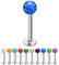 Treuheld® | 1,2mm x 5mm Piercing Labret | 4mm Kristall Kugel | Dunkel-Blau | Chirurgenstahl | Silber | Lippenpiercing, Helix Tragus Stecker
