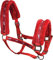 York Halfter Softy mit Plüschpolsterung Stallhalfter Pferdehalfter Teddyfleece (Cob, rot)