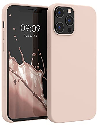 kwmobile Carcasa Compatible con Apple iPhone 12 Pro MAX Funda - Case TPU y Silicona antigolpes - Apto Carga inalámbrica - Rosa Palo