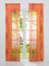 HeichkelL 2-TLG Voile Schiebegardine Flächenvorhänge mit Wellendruck Transparente Dekogardinen inkl. Klettband und Befestigungszubehör Orange 2X 57x245 cm