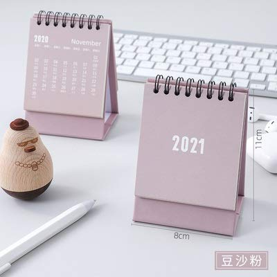Kalender Kalendarien 2021 Einfache Mini-Desktop-Papier Einfache Kalender Dual Daily Scheduler Tischplan Jährlicher Agenda Organizer Kalender Terminkalender (Color : 1)