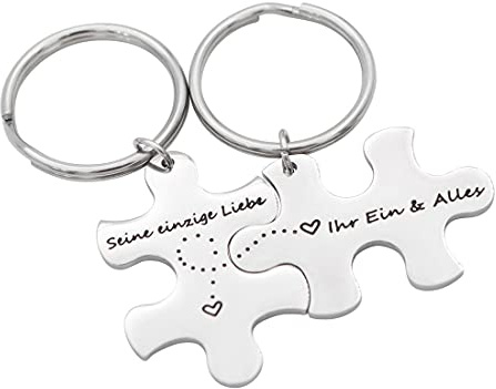 DonJordi Schlüsselanhänger für Paare als Puzzle - Das ideale Geschenk für Verliebte zum Valentinstag oder Jahrestag