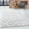 Hochflor Shaggy Teppich Kariert Design 60x110 cm - Wohnzimmer Läufer Flur Grau - Für Schlafzimmer Esszimmer Küche Boho Weich Flauschig Pflegeleicht Küchenläufer