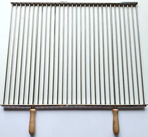 GRATICOLA IN ACCIAIO INOX PER BARBECUE GRIGLIA INOX TONDINI BBQ ANCHE SU MISURA (L 65 x P 53,3 cm)