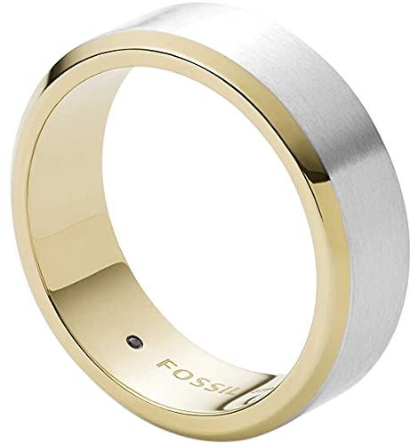 Fossil Ring Für Männer Kleid, Breite: 7.3mm Silber Edelstahl Ring, JF03726998