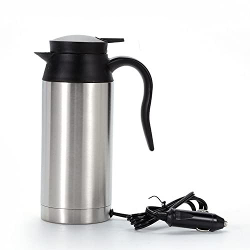 750ml Auto Wasserkocher, 12V Reisewasserkocher Edelstahl Zigarettenanzünder Elektrische Schnell Kochendes, mit Automatische Temperaturkontrolle