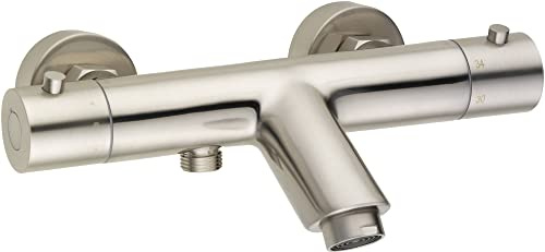 Saqu Essential Badewannenarmatur Gebürsteter Stahl - Mischbatterie für die Badewanne Badewannenmischer Badewannenbatterie
