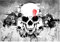 WallArena - Vlies Fototapete Gamer Gaming Totenkopf Skull Betonoptik Jungen 368x254 cm - Fototapeten - Tapeten - für Wohnzimmer Schlafzimmer - Vliestapete Wandtapete Tapete 3D Effekt- inkl. Kleister