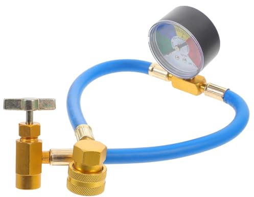 SEWACC R134A Kit de tuyau de recharge de réfrigérant pour climatisation de voiture avec manomètre, tuyau de recharge de réfrigérant, coupleur rapide