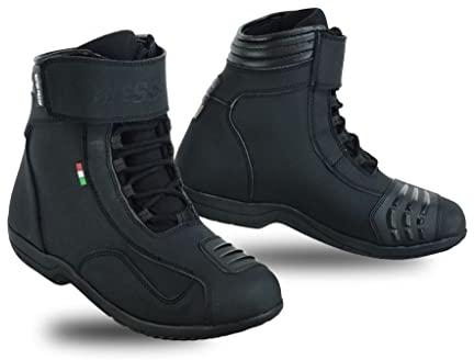 BI ESSE Scarpe Scarpette Moto Scooter Città Viaggio in Pelle Con Lacci (Nero, Sistema Taglie Calzature EU, Adulto, Numero, Media, 41)