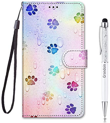 Grandoin Coque pour Xiaomi Redmi Note 11 /Note 11S, Mode Créatif Effet Modèle Bookstyle Désign Étui de Protection Housse en PU Cuir avec TPU Silicone Souple Phone Case (Empreinte)