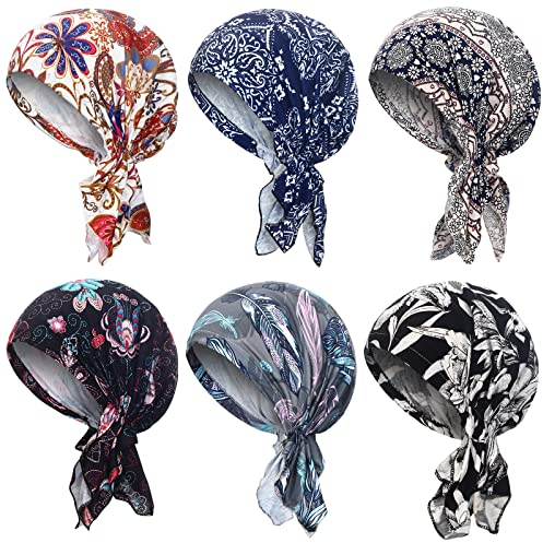 Geyoga 6 Stück Damen Chemo Hut Turban Mütze Kopfbedeckung Kopftücher (Modern Stil)
