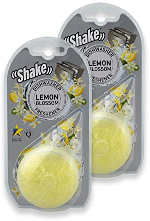 SHAKE Spülmaschinen Deo (Zitrone) • Duft für Geschirrspüler • Lemon Spülmaschine Duft gegen Gerüche • Geruchsentferner Spülmaschine • 2 Stück