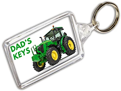 Porte-clés « Dad's Keys » Tracteur vert, multicolore