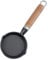 UPTALY Φ 4.1 inch Mini Cast Iron Skillet, Miniature Omelette Pans, No Coating, Physical Non Stick Pan, Small Frying Pan with Wood Handle, Black Miniature Skillet, Portable Frying Pan