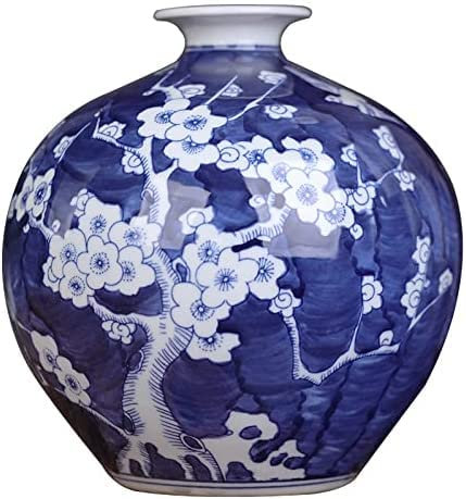 Jingdezhen Antique Bleu Et Blanc Porcelaine Vase Chinois Peint À La Main Prune Porcelaine Vase Ornement Décoration De La Maison Salon Decorate
