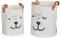 LOVE IT STORE IT Premium Aufbewahrungskorb Set 2-teilig - Stoffkorb beige, geeignet als Wäschekorb - 2 Größen - Mit Motiv und Griffen