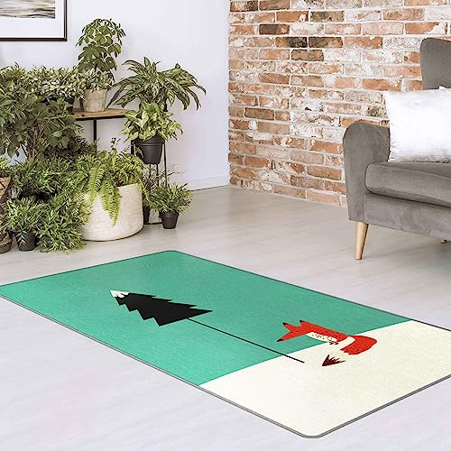 Bilderwelten Kinderteppich Fuchs unter der Tanne Rutschfester Spielteppich Kinderzimmer Teppich 300x150 cm