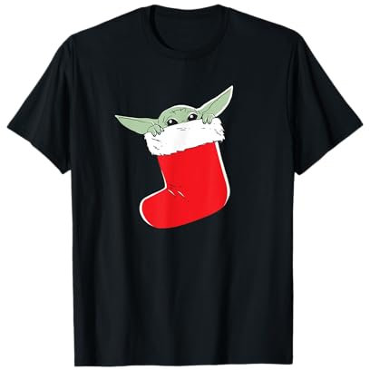 Star Wars The Mandalorian Grogu Christmas Holiday Stocking T-Shirt