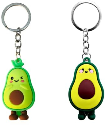 Schlüsselanhänger,2 Stück SchlüSselanhäNger Geschenke Avocado Schlüsselanhänger Cartoon Schlüsselring Kette Handtasche Niedliche Avocado für Valentinstag Geburtstag Weihnachten(Zufälliger Stil)