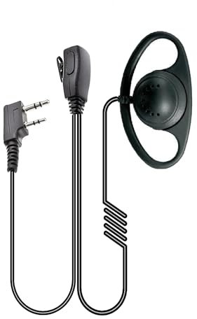 Oreillette en forme de D avec microphone PTT pour radio Kenwood 2 broches