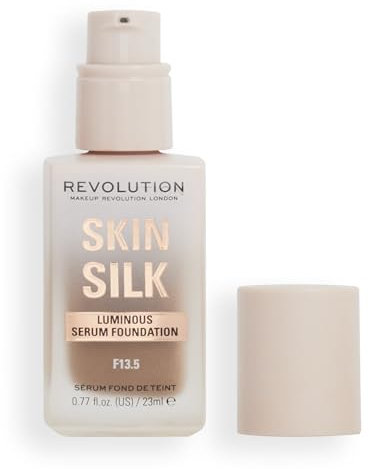 Makeup Revolution, Skin Silk Serum Foundation, Light to Medium Coverage, Contains Hyaluronic Acid, F13.5, 23ml