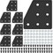 IMETRX 8pcs 2040 Aluminum Extrusion Joint Plate Connector Corner L Bracket 7-Hole 2040 V Slot Hardware T Slotted Accessories with T Nuts and Screws for Aluminum Profile 3D Printer Frame Part Black