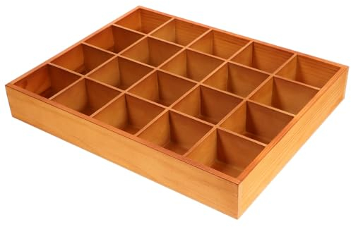 DEARMAMY Aufbewahrungsbox Aus Holz Mit 20 Fächern Stabil Praktisch Unterwäsche-Aufbewahrungsbox Socken-Organizer Kleinigkeiten-Behälter Für Socken Höschen