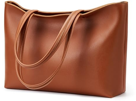 Kalidi Tragetasche mit Reißverschluss, Schultertasche, Kunstleder, für Damen, groß, lässig, für Arbeit, Dating, College