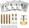 Yoicn Lth Lot de 4 plaques de fixation M8 pour canapé de table avec tiges de vis assorties (argent 10 °)