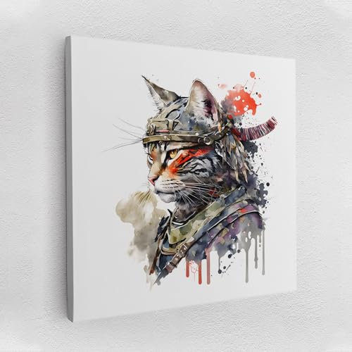 Poster Pop Art Graffiti Krieger Kämpfer Katze Wand Abstrakt Wandbilder Wohnzimmer Schlafzimmer Büro Wanddekoration Deko XXL günstig (Poster, 40x30 cm)