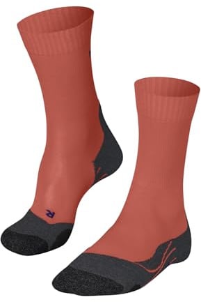 FALKE Women's TK2 Explore Cool W So Lyocell Functional Yarn Thick Anti-Blister Hiking Socks 1 Pair, Orange Coral 8017, 7-8