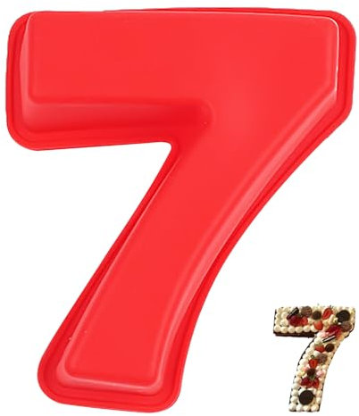 YXHZVON Stampo Torta Numero 7, Stampi con Forme Particolari in Silicone, Grande Stampo per 3D Torta, Stampi Numeri Grandi per Compleanno Matrimonio Feste