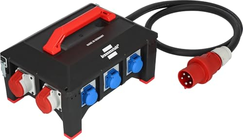 Brennenstuhl Répartiteur de Courant Professionnel en Caoutchouc BSV 5-63 A/répartiteur de Courant CEE fiche 63 A (câble de 2 m H07RN-F 5G16.0, 1xCEE 400 V/32 A, 2 x CEE 400 V/16 A, 6 x Contact de