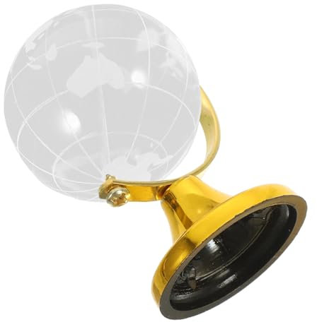 HOODANCOS 2stücke Kristall-weltkugel Deko Mit Stand Transparente Desktop-erde Handwerk Für Büro Wohnzimmer Schule Goldene Akzente Lehrreiche Deko