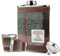 BRAW CLANS TARTANS Gift Box - 6oz Harris Tweed Hip Flask, Shot Glasses, Pour Funnel, Coaster, Keyring – Stainless Steel Tartan Liquor flasks for Men - Leak Proof lid (Green & Rose Pink)